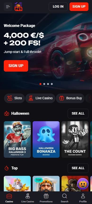 N1 Casino mobile site on a phone