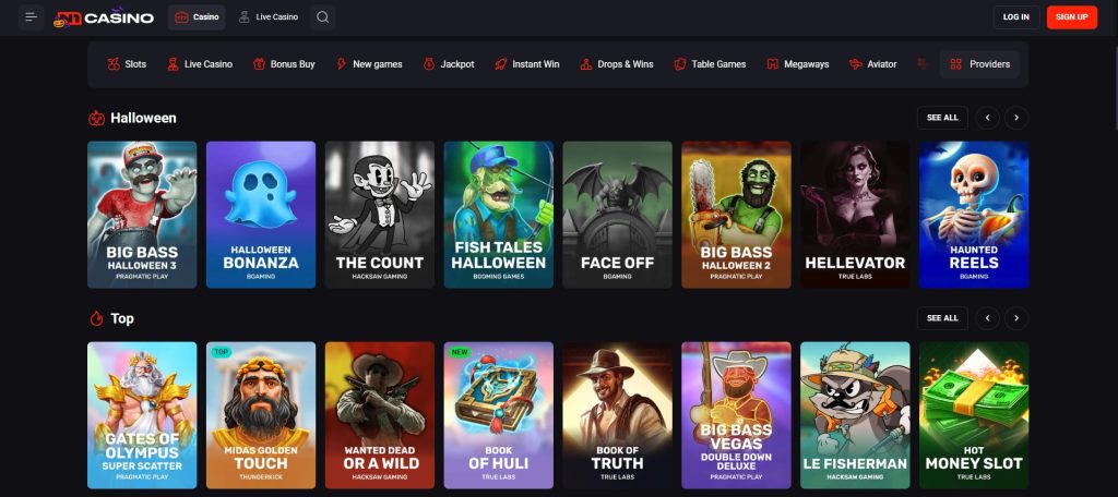 N1 Casino game lobby